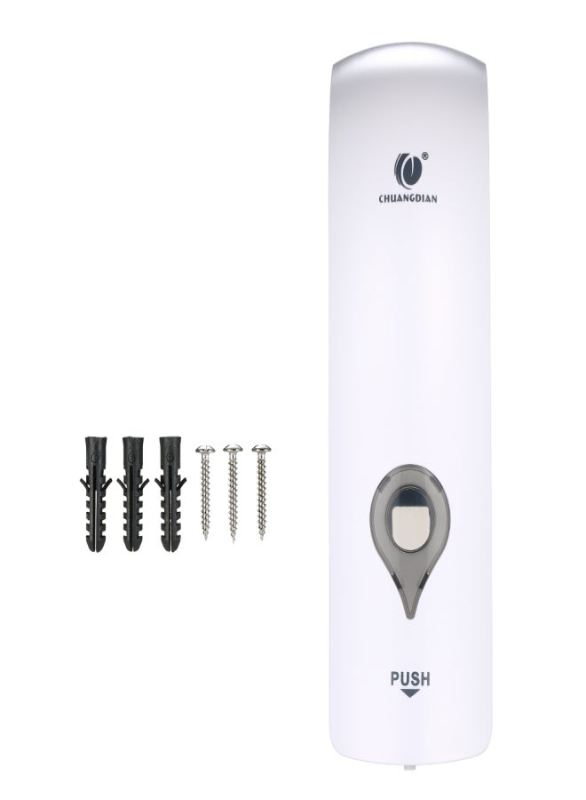 شوانجديان موزع صابون يدوي أحادي الرأس يُثبت على الحائط من تشوانغديان، سعة 300 مل، مناسب لجل الاستحمام والشامبو السائل - أبيض - Image 3